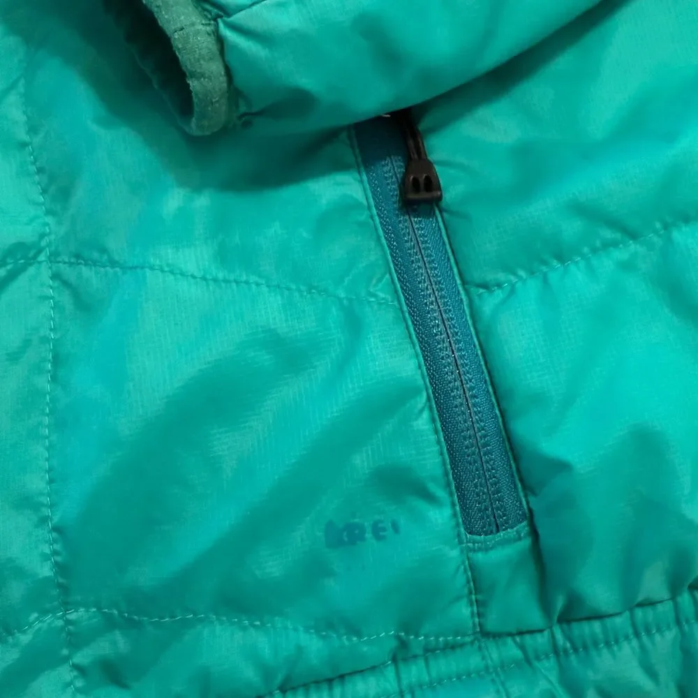 REI girls teal blue lightweight‎ puffer jacket XL 18